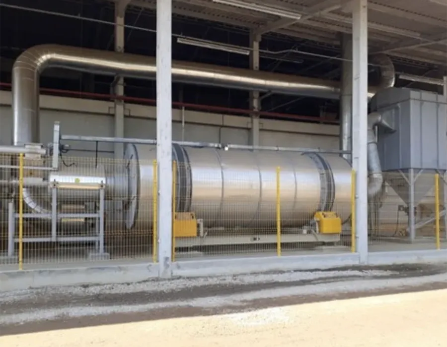 Secador para orgânicos em instalação industrial